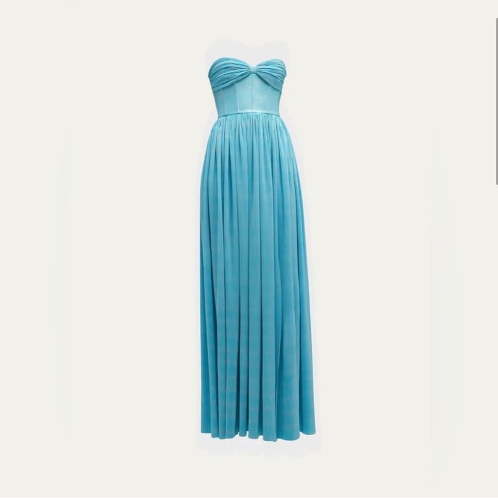 Bronx and Banco Florence Strapless Plisse Corset Gown